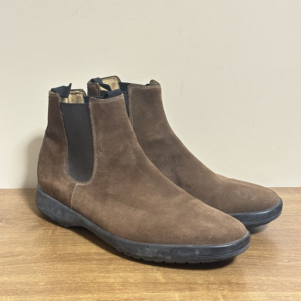 Polo‎ Ralph Lauren Chelsea Boots Men's 13 Brown Pull On Calf Suede Ankle Italy